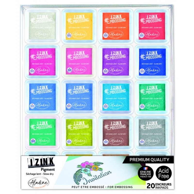 Set 20 Inkpads Izink Pigment - S