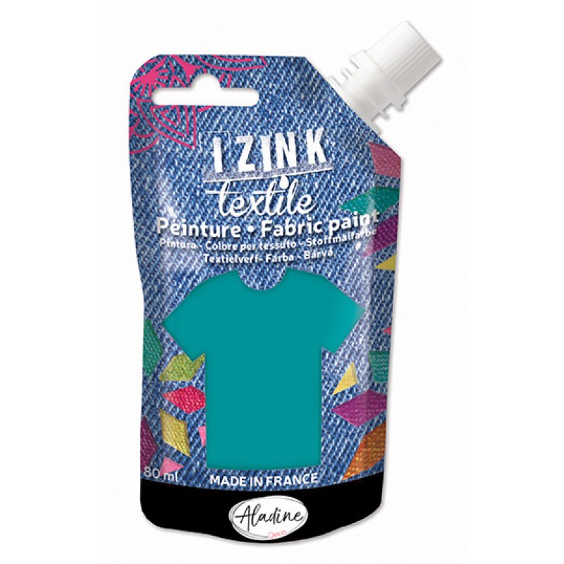 Izink Fabric Paint Textile Bleu Vert Soie 50 ml