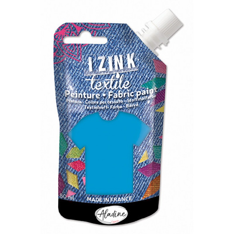 Izink Fabric Paint Textile Bleu Nacre Boutis 50 ml