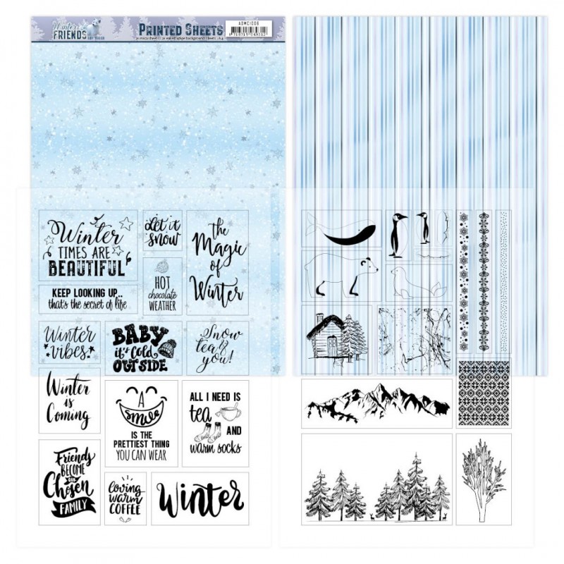 Mica Sheets - Winter Friends van Amy Design