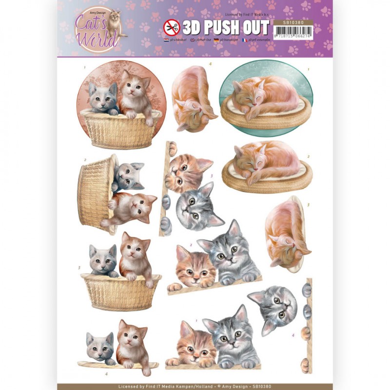 Kittens - Cat's World 3D-Uitdrukvel van Amy Design