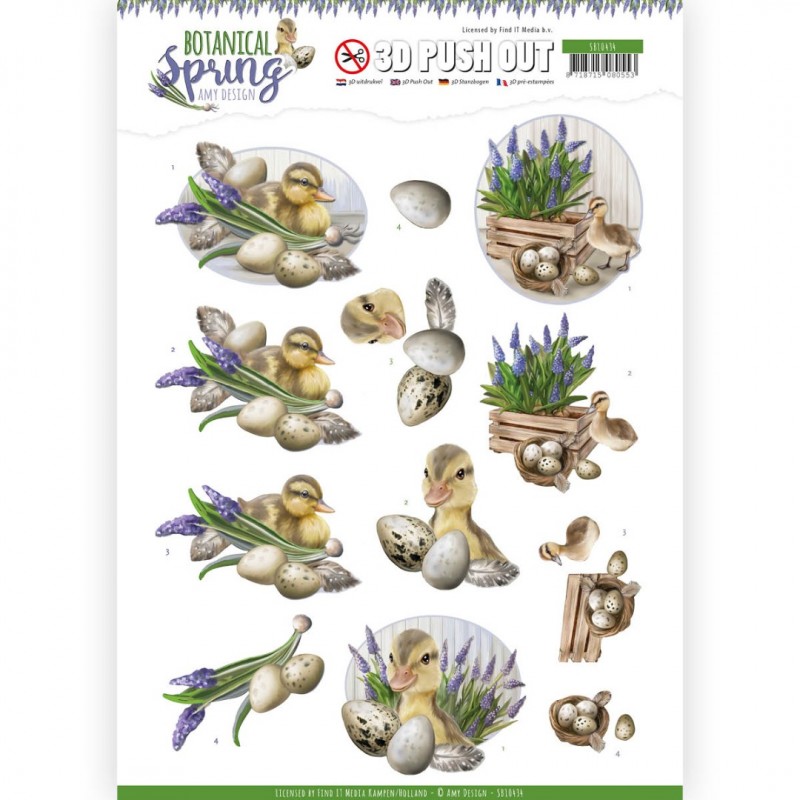 Botanical Spring 3D-Push-Out Sheet by Amy Design