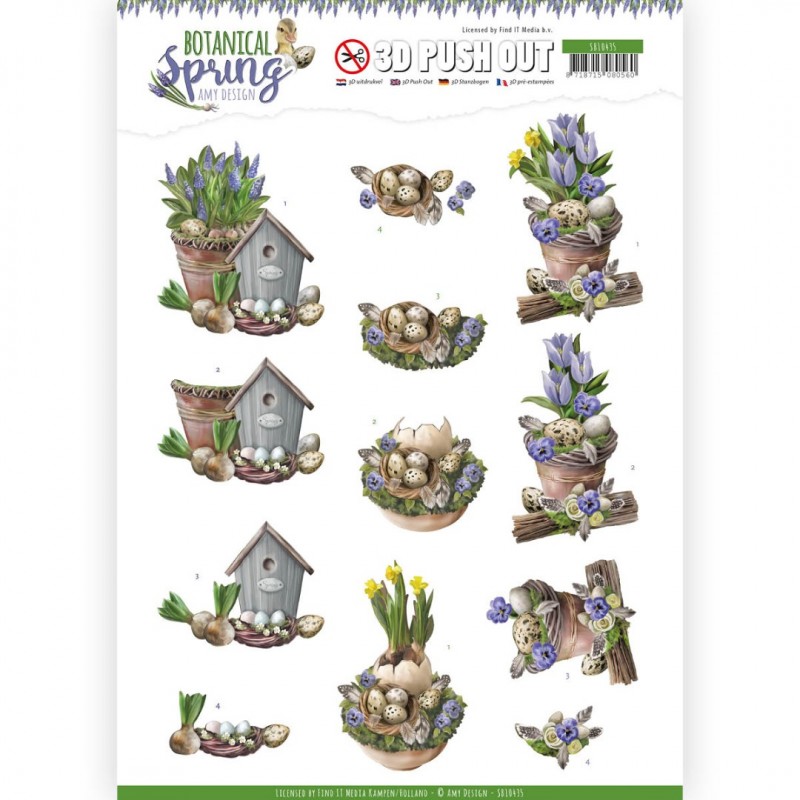 Botanical Spring 3D-Push-Out Sheet by Amy Design