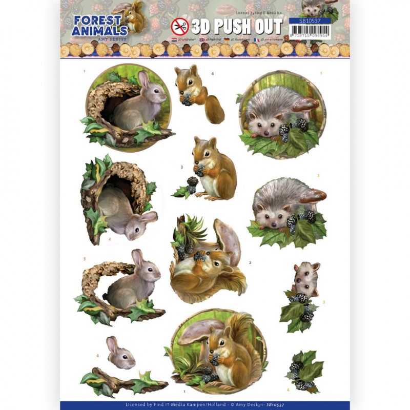 Rabbit - Forest Animals - 3D-Push-Out Sheet