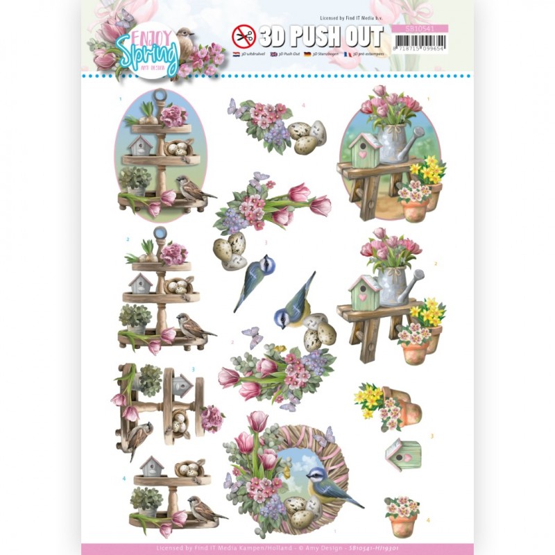 3D Push Out - Amy Design - Enjoy Spring - Spring Decorations 