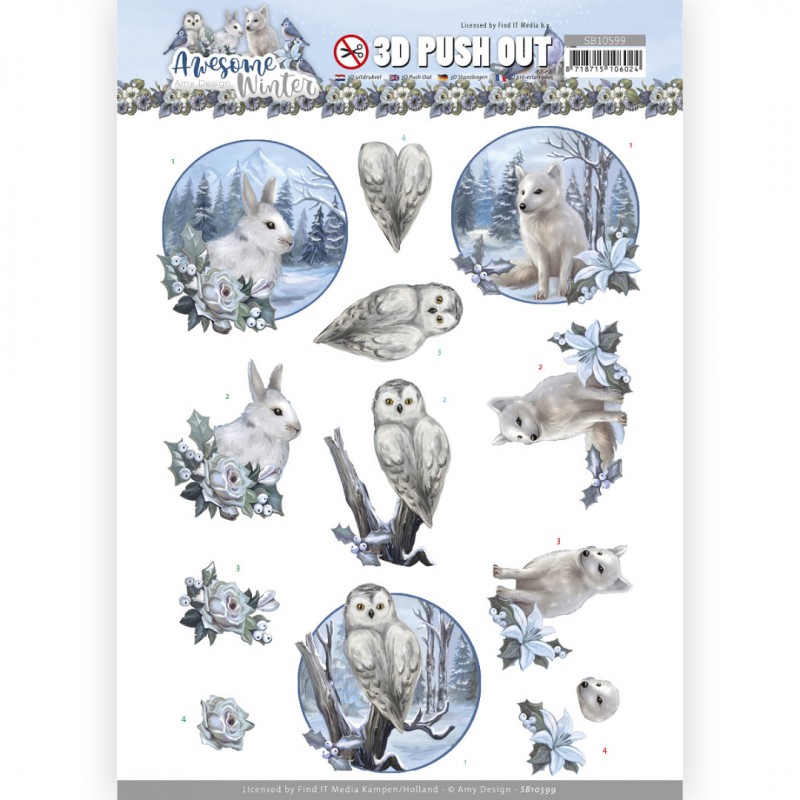 3D Push Out - Amy Design - Awesome Winter - Winter Animals