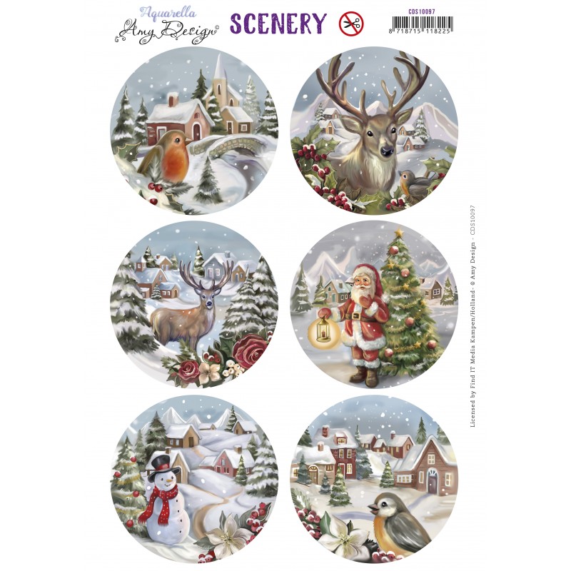 Push Out Scenery - Amy Design - From Santa with Love - Christmas Bird Round