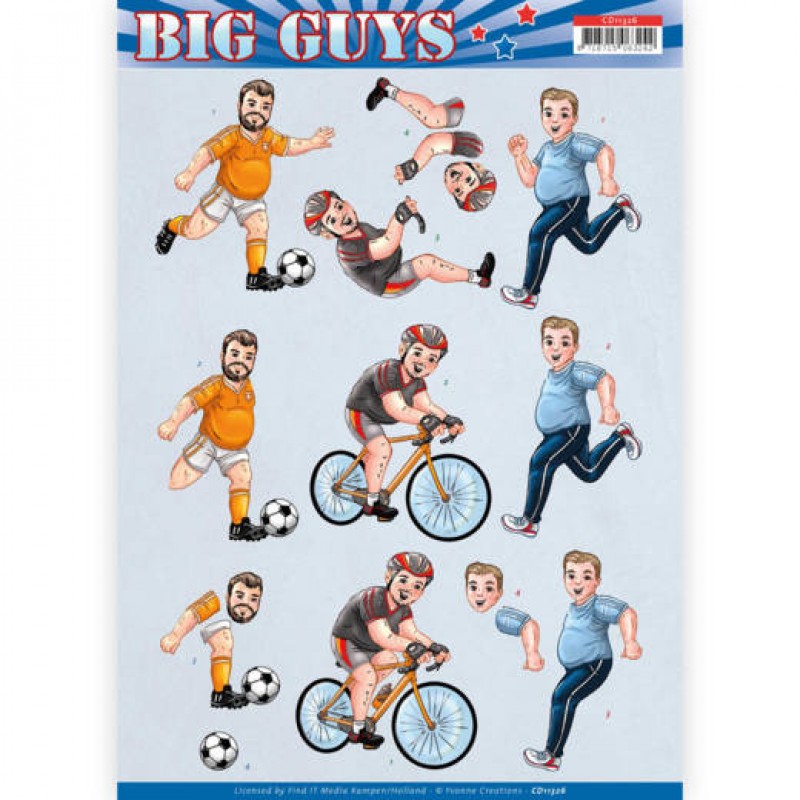 Sports - Big Guys 3D-Knipvel Yvonne Creations