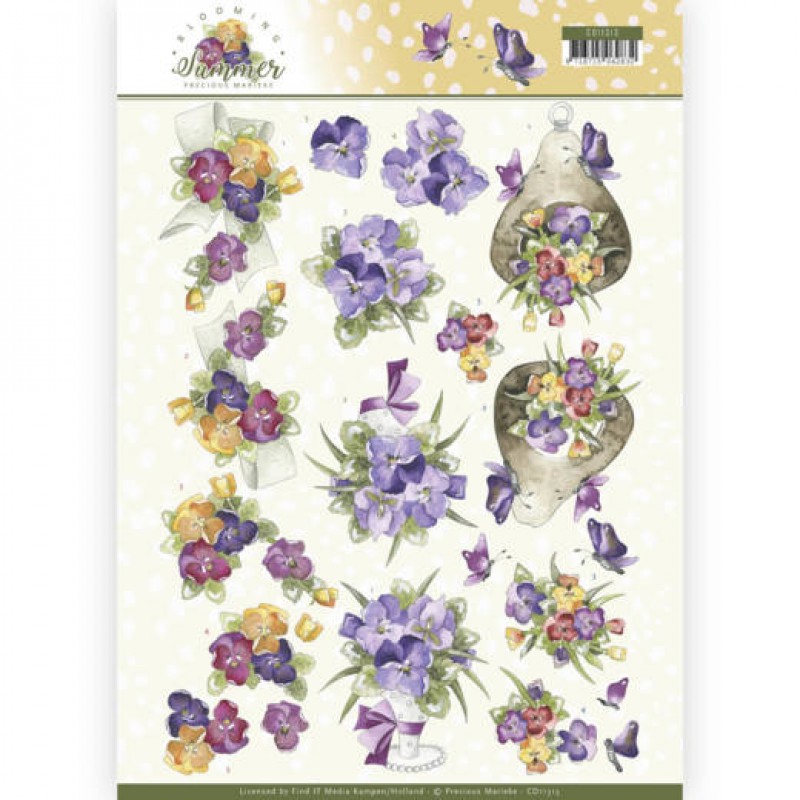 Summer Pansies  - Blooming Summer 3D-Knipvel Precious Marieke