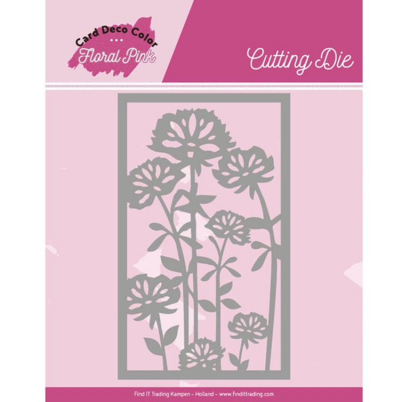 Bloemen in staand kader Snijmal - Floral Pink van Card Deco Color