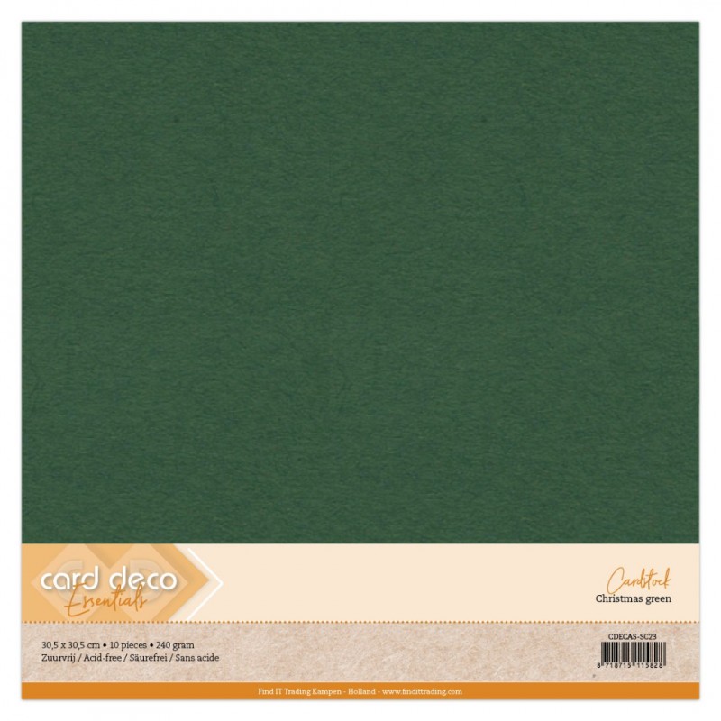 Card Deco Essentials - Cardstock - 23 Christmas Green