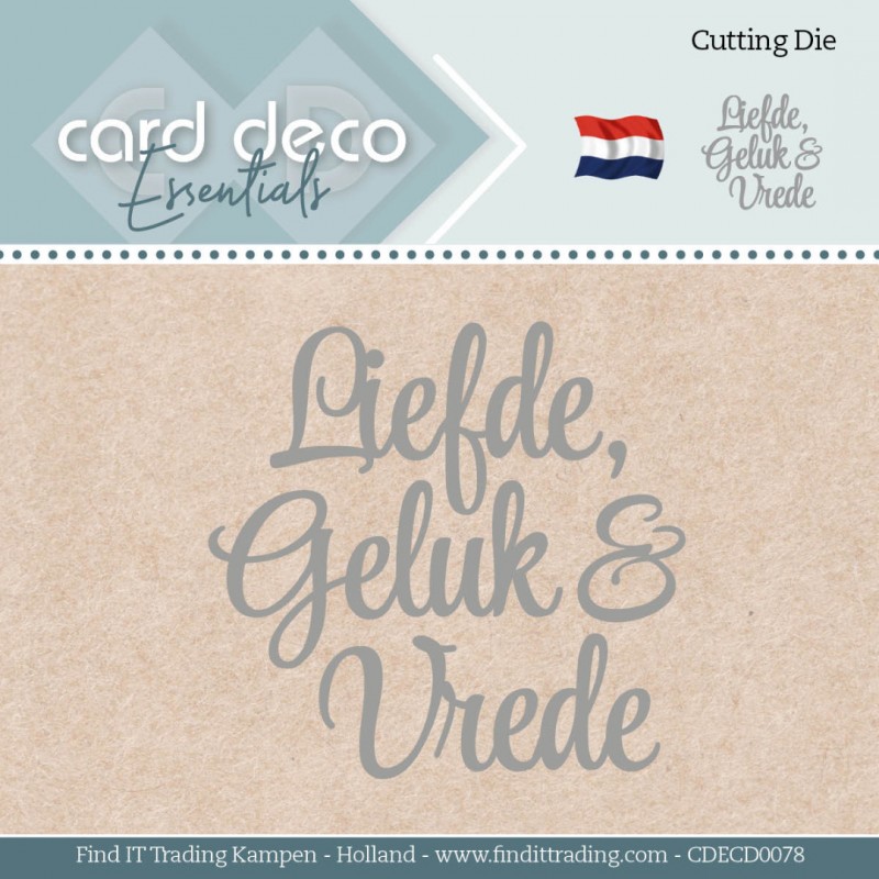 Card Deco Essentials - Dies - Liefde Geluk en Vrede