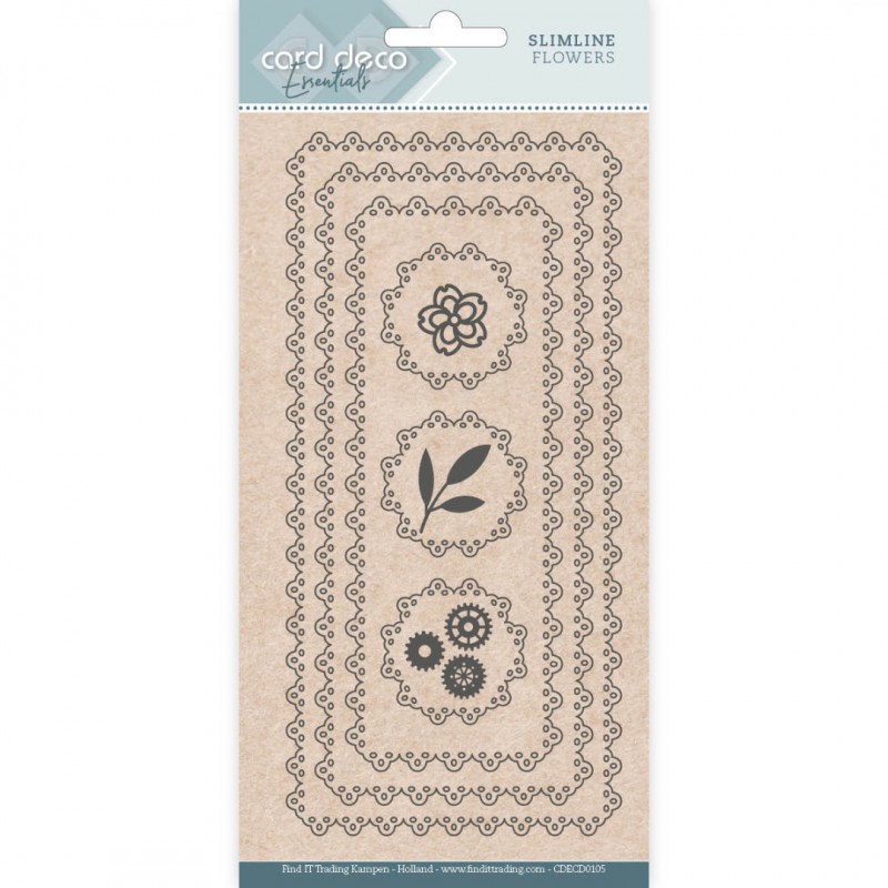 Card Deco Essentials - Slimline Dies - Slimline Flowers