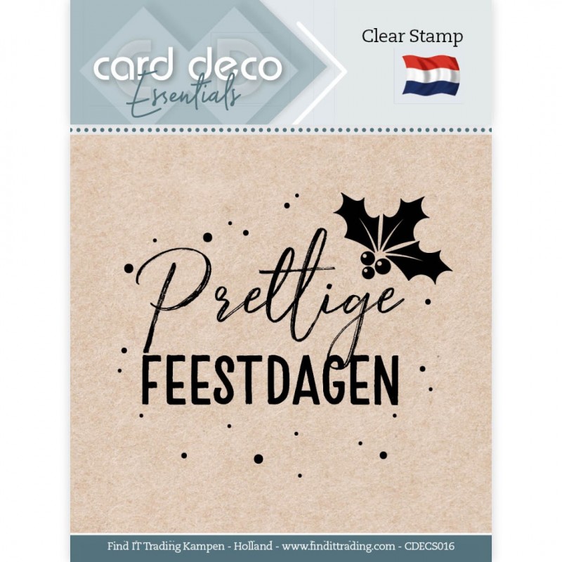 Card Deco Essentials - Clear Stamps - Prettige Feestdagen