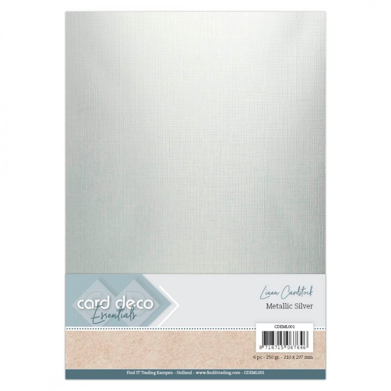 Zilver - Metallic Linnenkarton by Card Deco