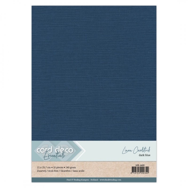 A4 Donkerblauw Linnenkarton 