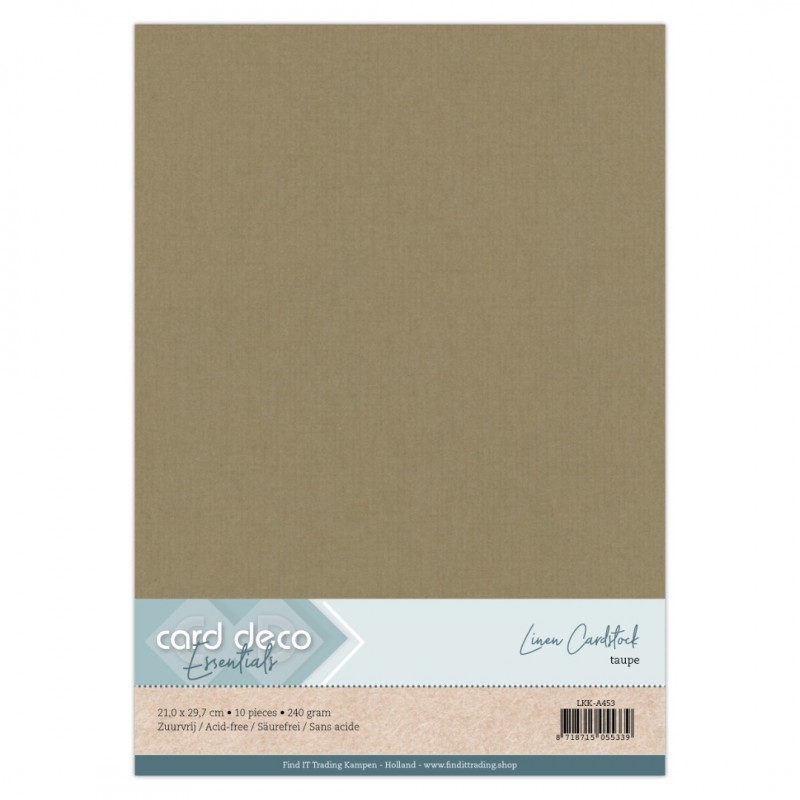 Linen Cardstock - A4 - Taupe Linen Cardstock - A4 - Taupe