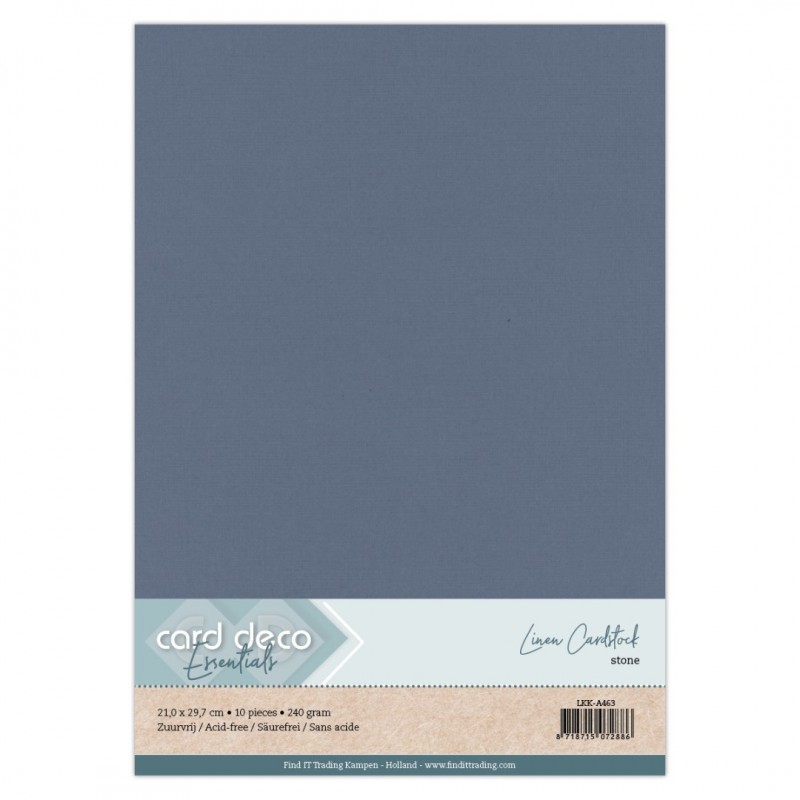 Stone A4 Linen Cardstock