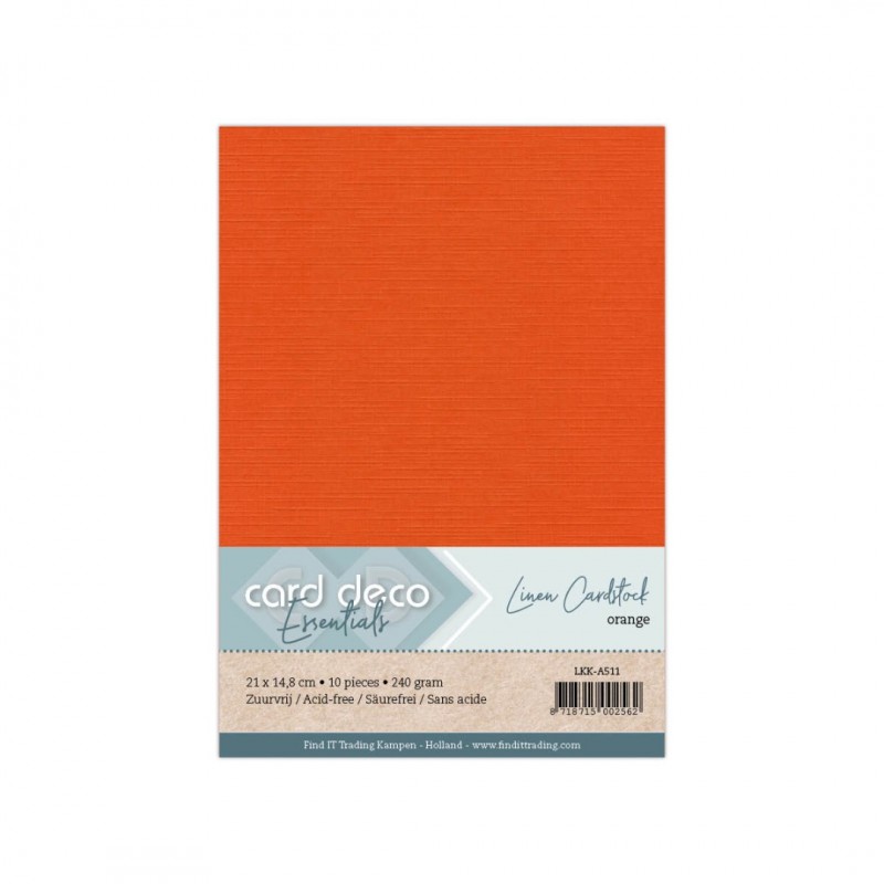 A5 Oranje Linnenkarton  