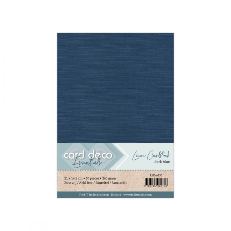 A5 Donkerblauw Linnenkarton