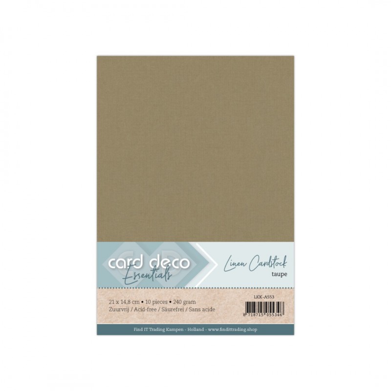 Linen Cardstock - A5 - Taupe Linen Cardstock - A5 - Taupe