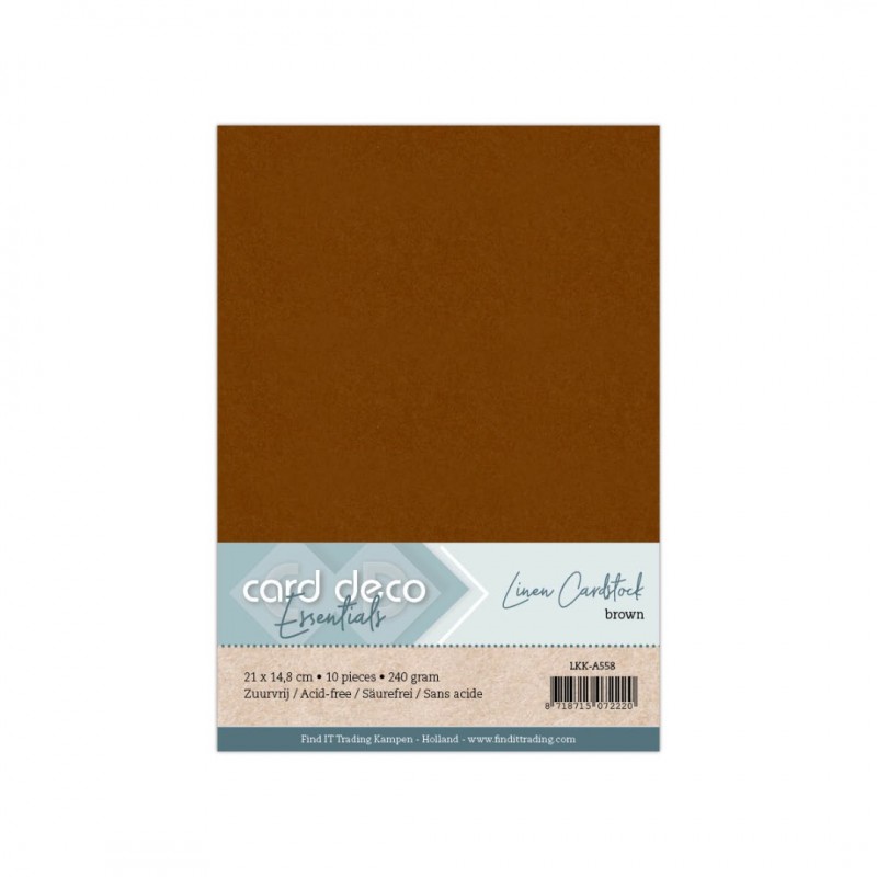 A5 Brown Linen Cardstock