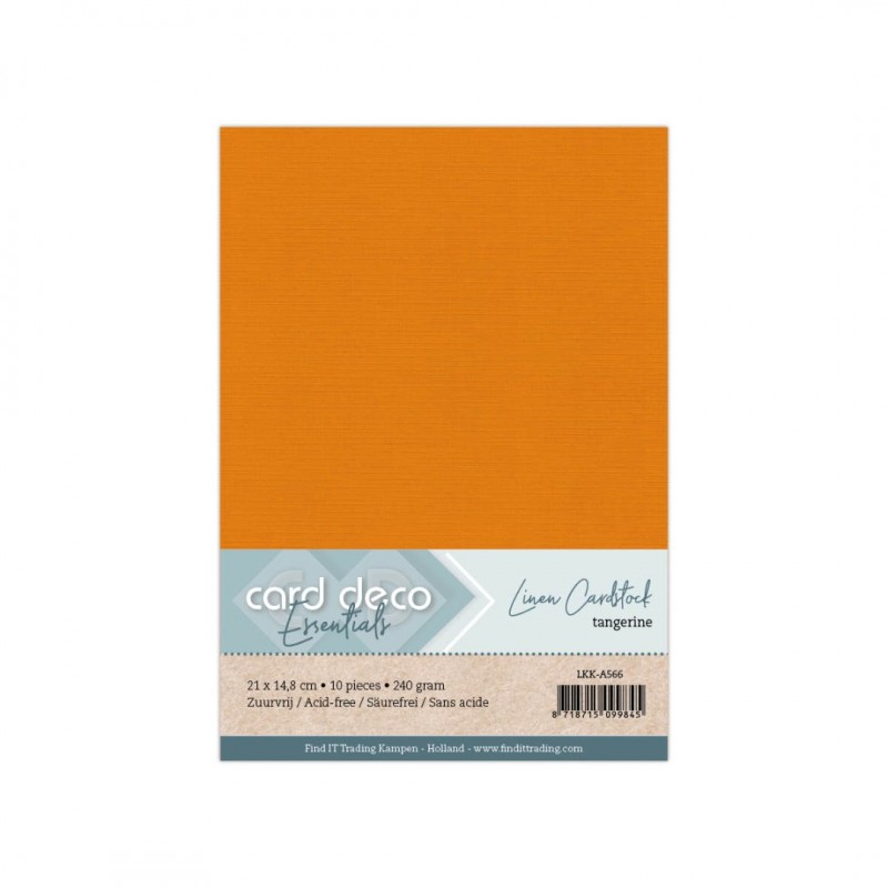 Linen Cardstock - A5 - Tangerine