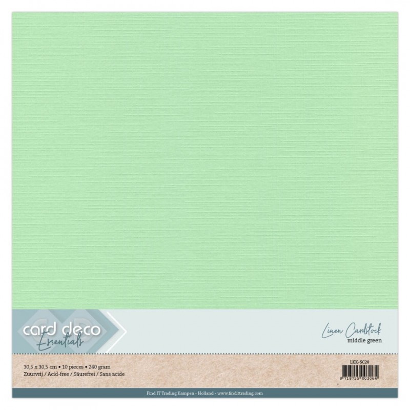 Scrap Medium Green Linen Cardstock