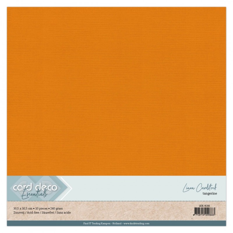 Linen Cardstock - SC - Tangerine