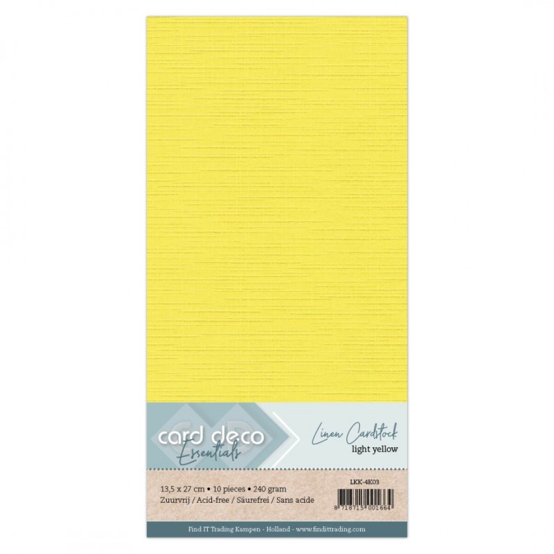 Square Light Yellow Linen Cardstock