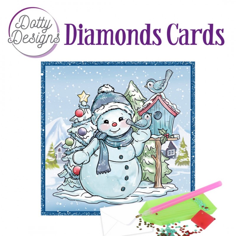 Dotty Designs Diamond Cards - Snowman with Birds