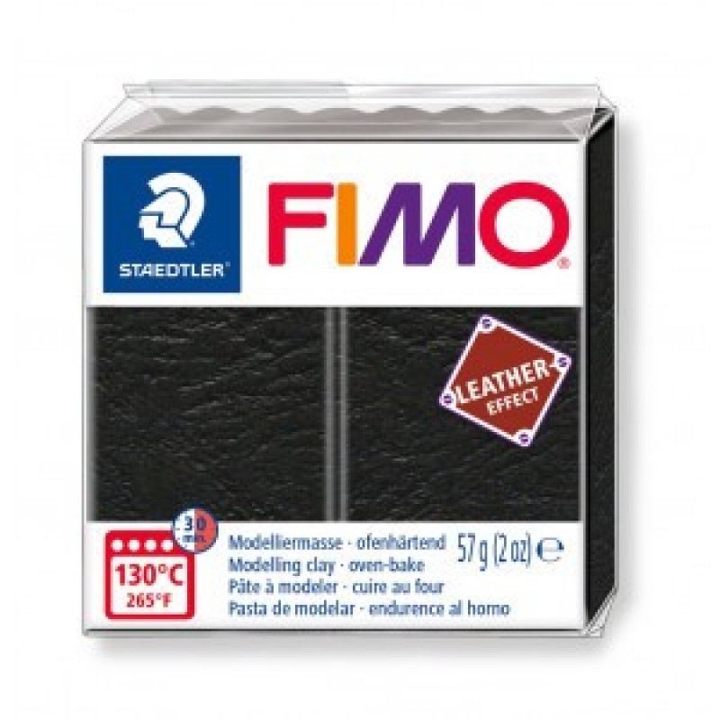 Zwart Fimo Ledereffect