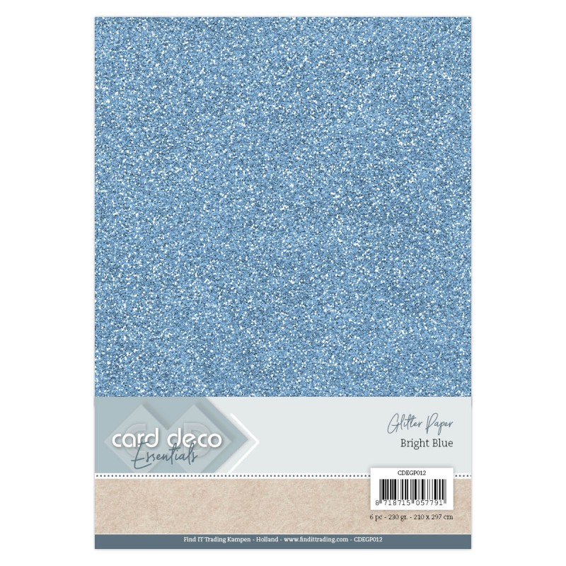 A4 Bright Blue Glitterpapier