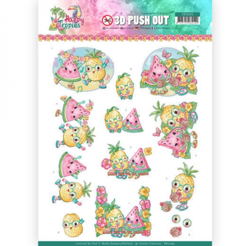 3D Pushout - Yvonne Creations - Happy Tropics -Tropical Fruits