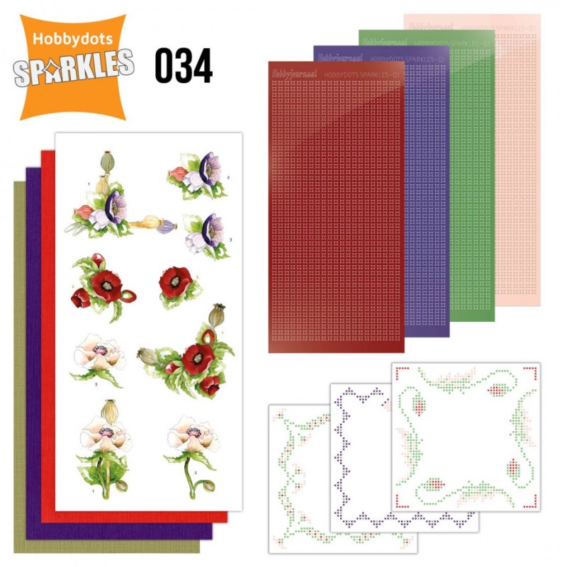 Nr. 34 Sparkles Set Poppy Delicate Flowers by Precious Marieke 