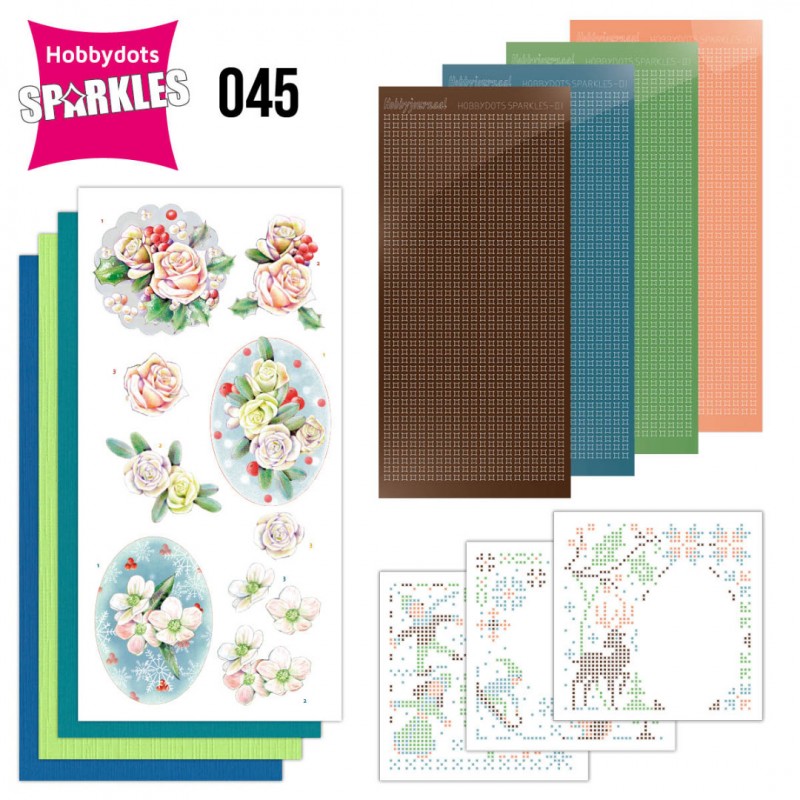 Nr. 45 Sparkles Set Pink Winter Flowers -The Colours of Winter by Jeanine's Art