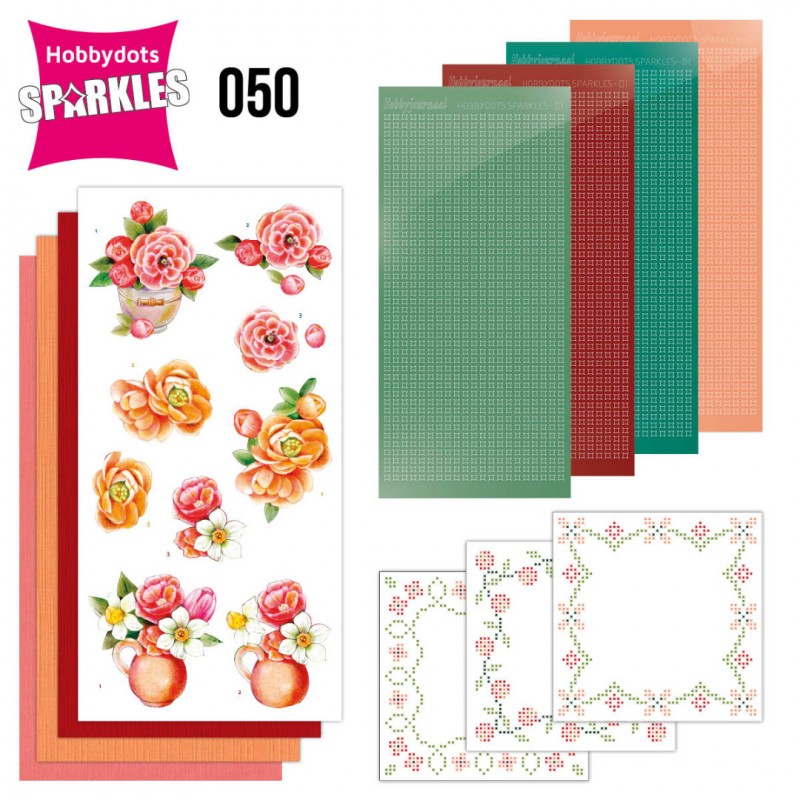 Nr. 50 Sparkles Set Orange Flowers by Jeanine's Art