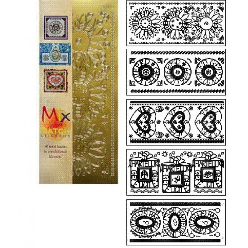 Kaderstickers pakketje Mix and Match- goud en zilver J