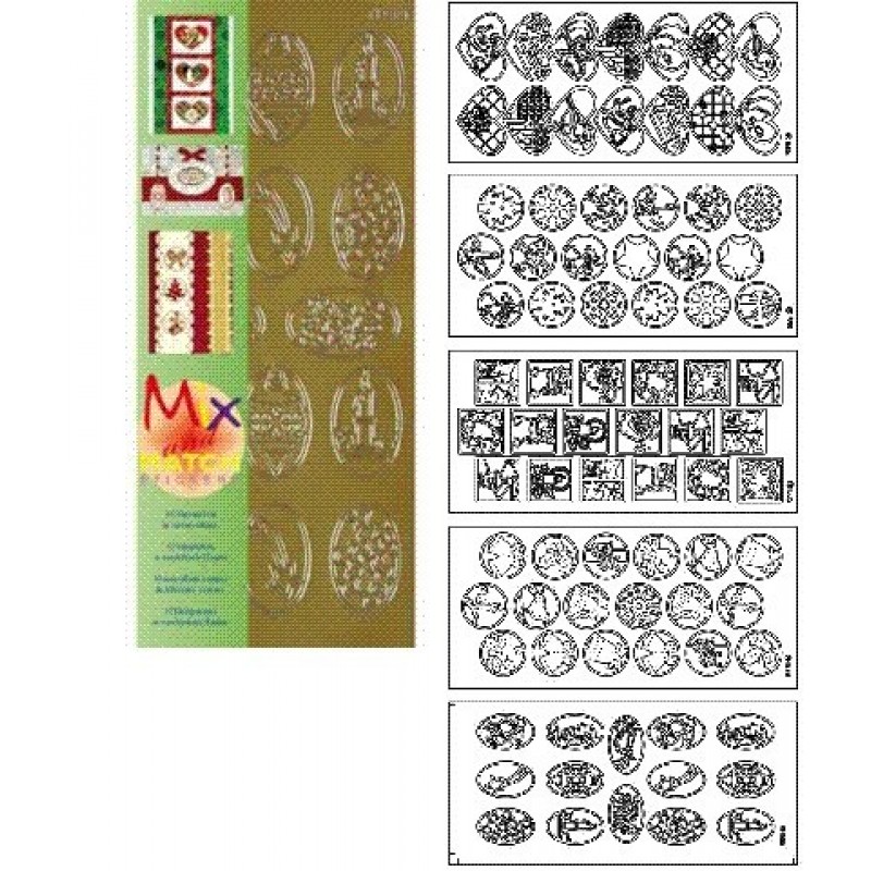 Kaderstickers pakketje Mix en Match- goud en zilver 