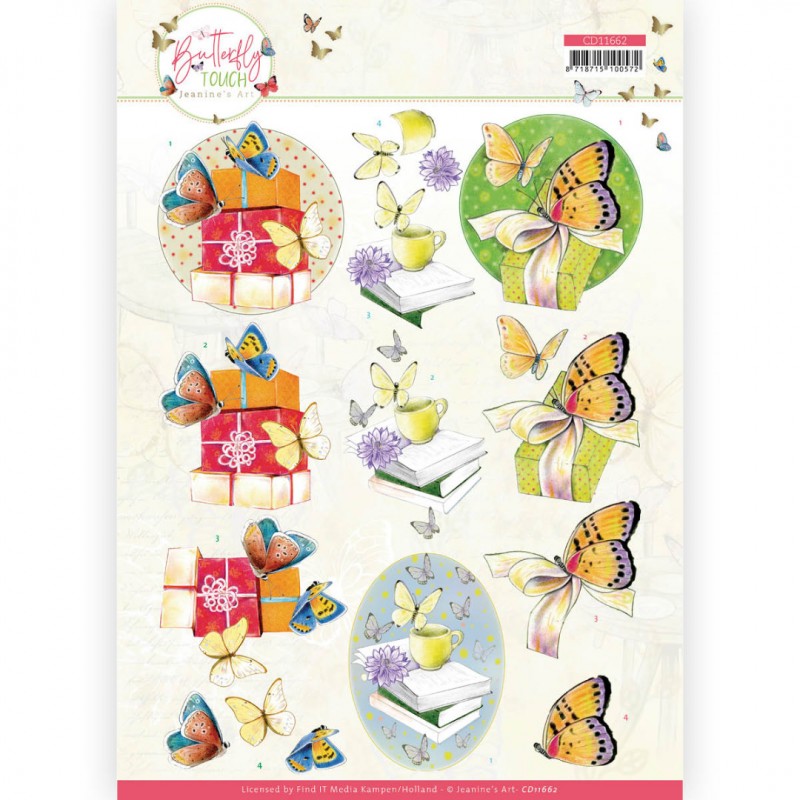 3D Cutting Sheet - Jeanine's Art - Butterfly Touch - Yellow Butterfly