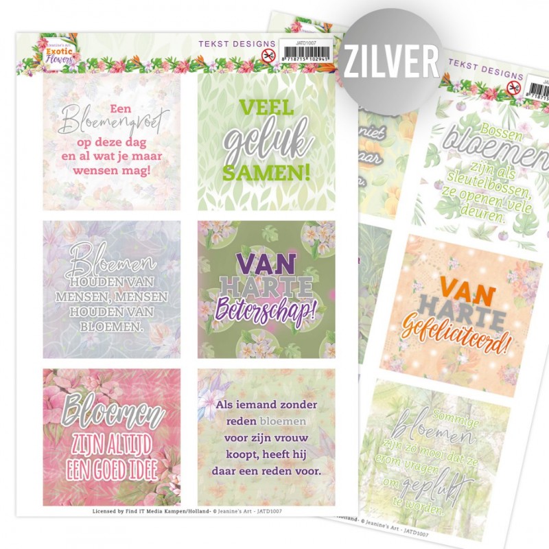 Tekst Designs - Jeanine's Art - Exotic Flowers (NL)