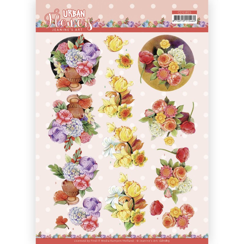 3D Cutting Sheet - Jeanine's Art - Urban Flowers - Floral composition