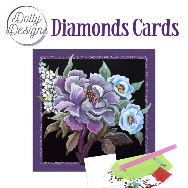 Dotty Designs Diamond Cards - Purple Peonie