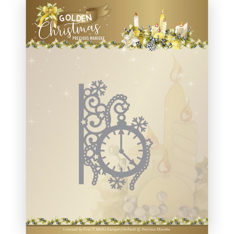 Dies - Precious Marieke - Golden Christmas - Traditional Clock