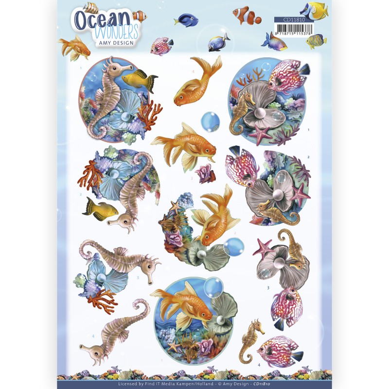 3D Cutting Sheet - Amy Design - Ocean Wonders - Seahorse