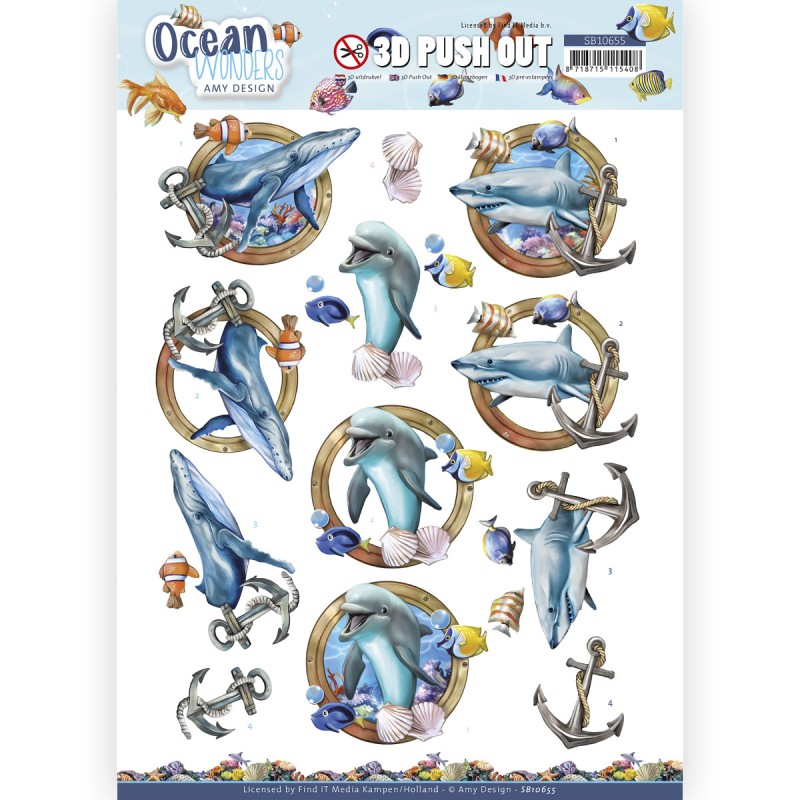 3D Push Out - Amy Design - Ocean Wonders - Shark