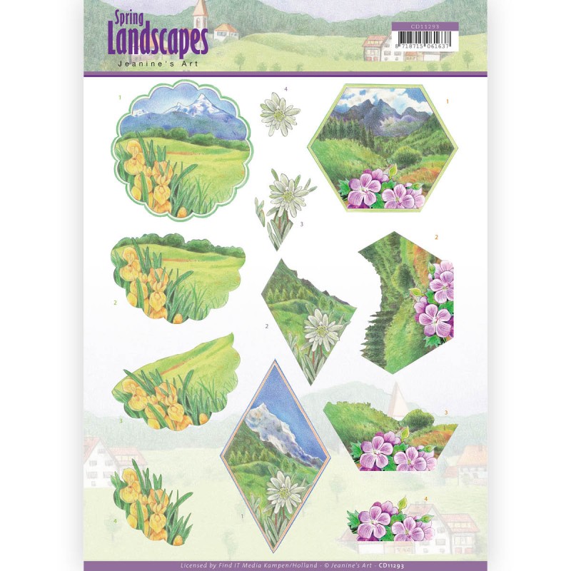 Mountains - Spring Landscapes 3D-Knipvel Jeanine`s Art