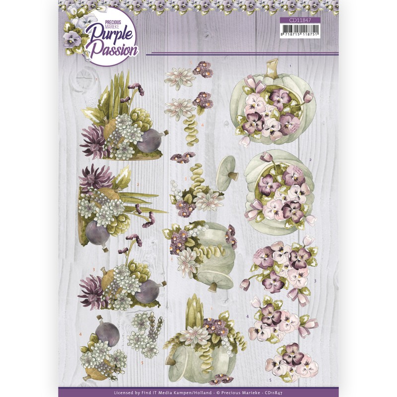 3D Cutting Sheet - Precious Marieke - Purple Passion - Pumpkin Passion