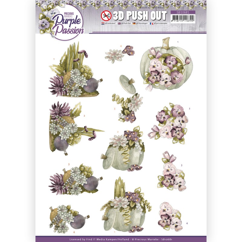 3D Push Out - Precious Marieke - Purple Passion - Pumpkin Passion