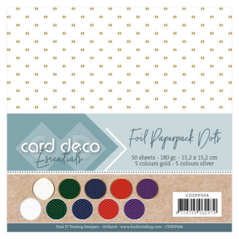 Card Deco Essentials - Foiled Paperpack Dots